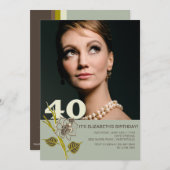 40歳誕生日フォト招待状 招待状 (正面/裏面)