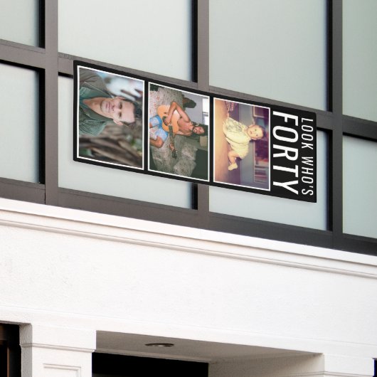 40歳誕生日写真バナー 横断幕 (ビルの外側)