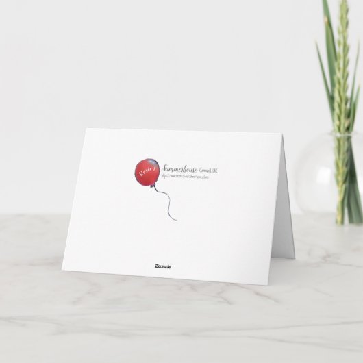 40歳誕生日赤い風船 シーズンカード (裏面)