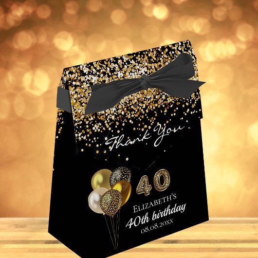 40歳金ゴールド黒グリッターヒョウヒョウ フェイバーボックス
