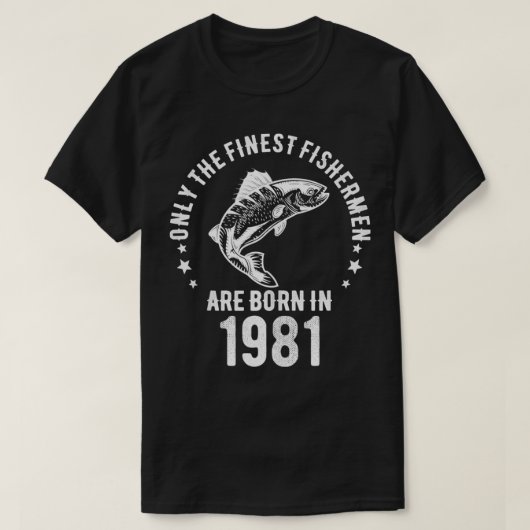 40歳魚釣り1981年生まれ誕生日 Tシャツ (デザイン正面)