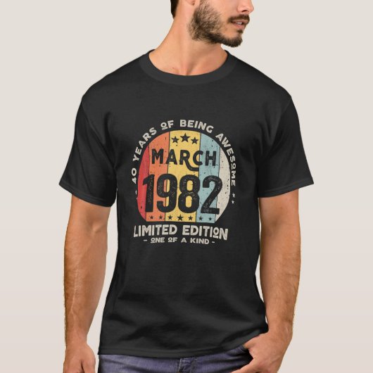 40歳1982年3月限定版40誕生 Tシャツ (正面)