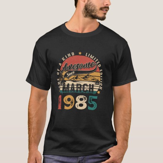 40歳1985素晴らし年3月ヴィンテージ40歳 Tシャツ (正面)