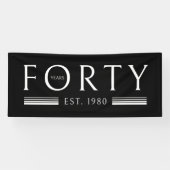 40歳40歳の誕生日パーティーブラック 横断幕 (横)