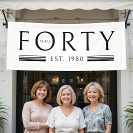 40歳40歳の誕生日パーティーホワイト 横断幕