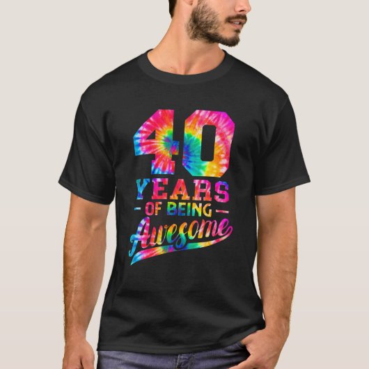 40歳40歳の誕生日絞り染め素晴らしM Tシャツ (正面)