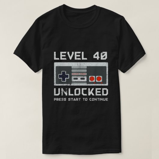 40歳40誕生日ギフトレベル40ロック解除 Tシャツ (デザイン正面)
