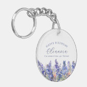40歳7月誕生花ギフトカスタム キーホルダー (正面左)