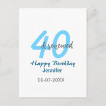 40歳 お誕生日おめでとう 名前 日付 青 太字 ナンバー