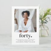 40歳 ハートスクエア フォト バースデー 招待状 (スタンド正面)