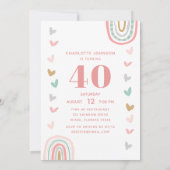 40歳 & ファビュラス モダン バースデーパーティー 招待状 (裏面)