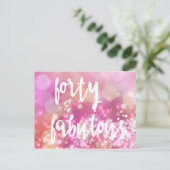 40歳 & ファビュラス - 40歳の誕生日カード ポストカード (スタンド正面)