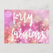 40歳 & ファビュラス - 40歳の誕生日カード ポストカード (正面)