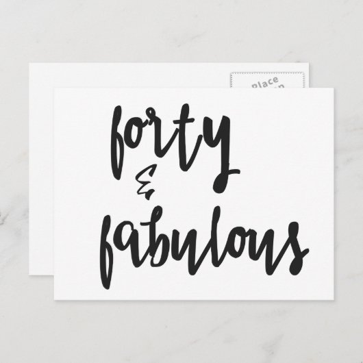 40歳 & ファビュラス - 40歳の誕生日カード ポストカード (正面/裏面)