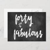 40歳 & ファビュラス - 40歳の誕生日チョークボードカード ポストカード (正面/裏面)