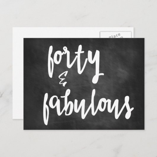 40歳 & ファビュラス - 40歳の誕生日チョークボードカード ポストカード (正面/裏面)