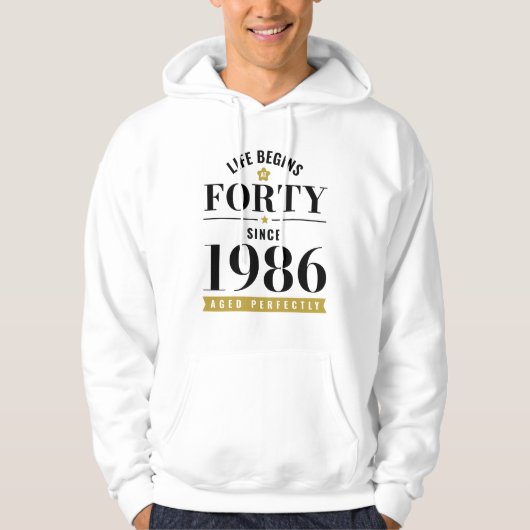 40歳 人生は40から始まる 1986年 40歳の誕生日 パーカ (正面)