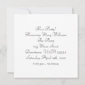 40歳 誕生日パーティー 黒 個人用 オーダーメイド 招待状 (裏面)