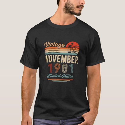 40歳 誕生日ヴィンテージ 1981年11月 私 Tシャツ (正面)