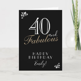 40歳 誕生日 おしゃれ ブラック カード, 40歳の誕生日おめでとう カード