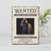 40歳 面白い レトロ ヴィンテージ 四十周年 誕生日 招待状 (スタンド正面)