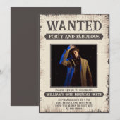 40歳 面白い レトロ ヴィンテージ 四十周年 誕生日 招待状 (正面/裏面)