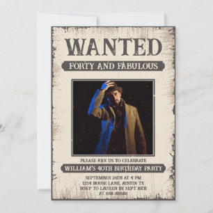 40歳 面白い レトロ ヴィンテージ 四十周年 誕生日 招待状