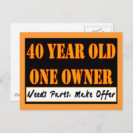 40歳、1人の所有者 – パーツの必要性、提供を行う ポストカード (正面/裏面)