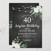 40歳 50歳 60歳 サプライズ誕生日パーティーチョーク招待状 招待状 (正面/裏面)