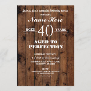 40歳 50歳 60歳 誕生日パーティー 木製 招待状
