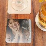 40気球の文字列 | 写真40th Birthdayパーティー スクエアペーパーコースター<br><div class="desc">40祝のスタイルの節目！私たちのトレンディー「第40章を受け入れる」紙コースターは、単なるパーティーの好意よりも、彼らはあなたの人生の声明スタイリッシュである。シックなタイポグラフィとお洒落写真の背景に40の風船の紐を付け、あなたの誕生日パーティーを思い出に残る出来事にし、エキサイティングな年のトーンを設定し来ます!</div>