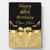 40番パーソナライズされた誕生日の贈り物。 フォトプラーク (正面)