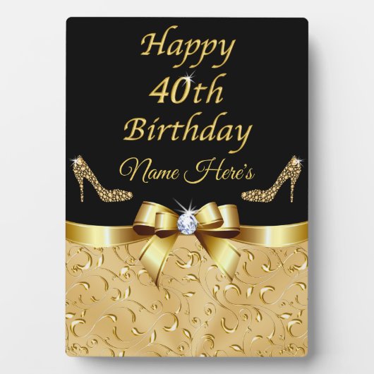 40番パーソナライズされた誕生日の贈り物。 フォトプラーク (正面)