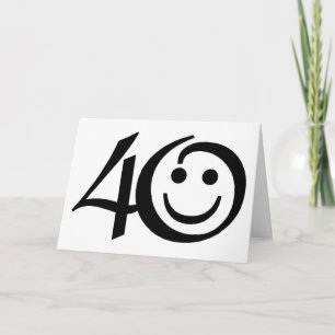 40番付きハッピー顔誕生日 カード
