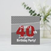 40番目のサプライズ誕生日グレーレッドダイヤモンドR274 招待状 (スタンド正面)