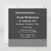 40番目のサプライズ誕生日グレーレッドダイヤモンドR274 招待状 (裏面)