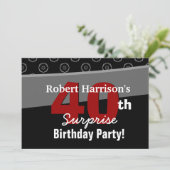 40番目のサプライズ誕生日白黒V541 招待状 (スタンド正面)