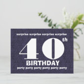 40番目のサプライズ·ミッドナイト·バースデー·パーティー·テンプレートV21 招待状 (スタンド正面)