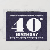 40番目のサプライズ·ミッドナイト·バースデー·パーティー·テンプレートV21 招待状 (正面/裏面)