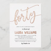 40番目のスクリプトワード誕生日フォイル招待状 箔招待状 (正面)