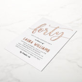 40番目のスクリプトワード誕生日フォイル招待状 箔招待状 (回転した状態)