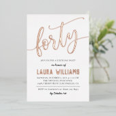 40番目のスクリプトワード誕生日フォイル招待状 箔招待状 (立ち正面)