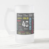 40番目のハッピーバースデーのグラフィティスタイル フロストグラスビールジョッキ (左)