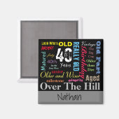 40番目のハッピーバースデーのグラフィティスタイル マグネット (正面/裏面)