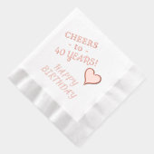 40番目のハッピーバースデーハート名Any Age 箔ナプキン (右)