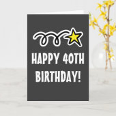 40番目の誕生日カー男性へドまたは女性 カード (黄色い花)