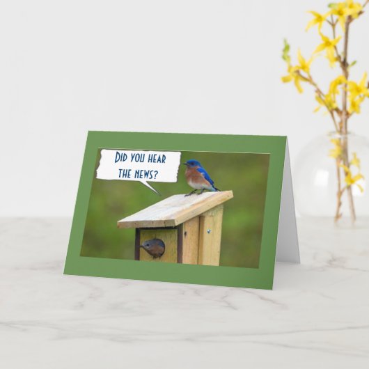 **40番目の誕生日ニュース**鳥が挨拶を歌う カード (黄色い花)