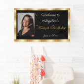 40番目の誕生日、金ゴールドグリッター、スパークル 横断幕 (インサイチュ)