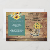 40番目素朴の誕生日ひまわりパーティー 招待状 (正面)