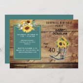 40番目素朴の誕生日ひまわりパーティー 招待状 (正面/裏面)